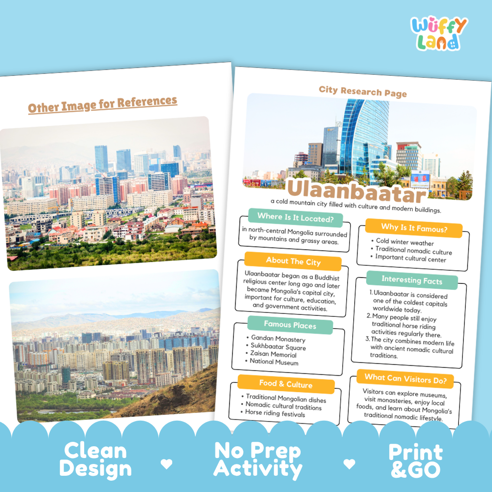 Ulaanbaatar City Research Worksheets and Fact Sheet