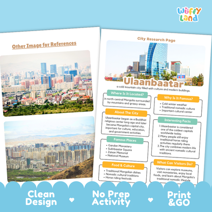 Ulaanbaatar City Research Worksheets and Fact Sheet