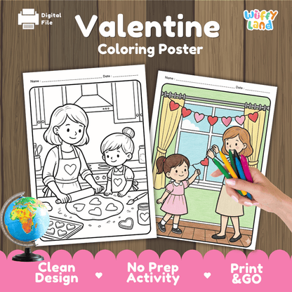 Valentine's Day Coloring Posters - No Prep Holiday Activity Worksheets