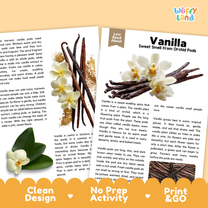 Teacher answer key page showing complete question solutions for vanilla reading comprehension practice