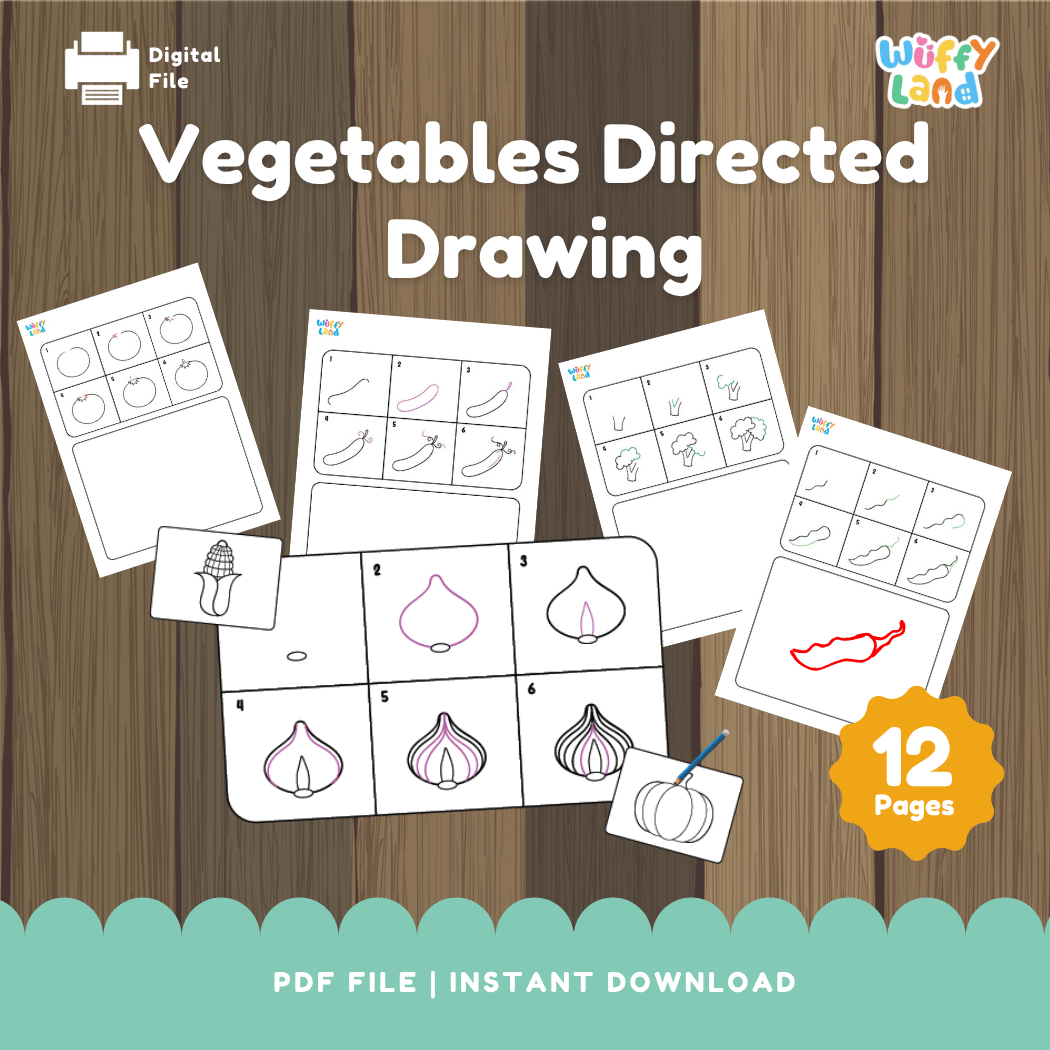 Vegetable Drawing Worksheets – Easy Step-by-Step Drawing for Kids