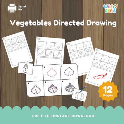 Vegetable Drawing Worksheets – Easy Step-by-Step Drawing for Kids