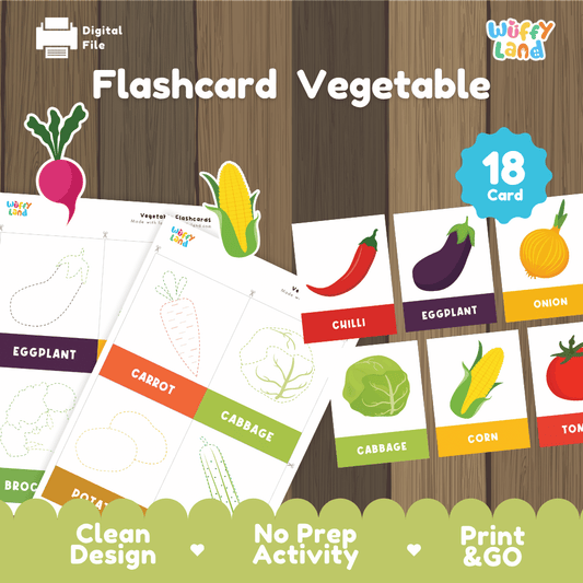 Vegetable Flashcards – Printable Learning Cards for Kids