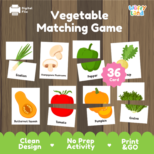 Vegetable Matching Game – Learning Cards for Kids