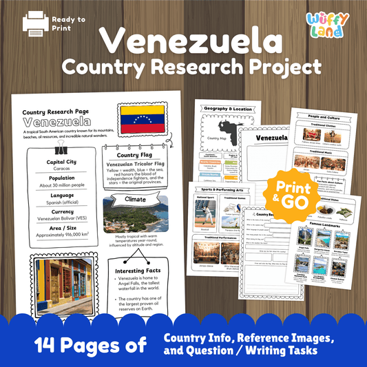 VENEZUELA Country Research Project | Printable Geography Worksheets
