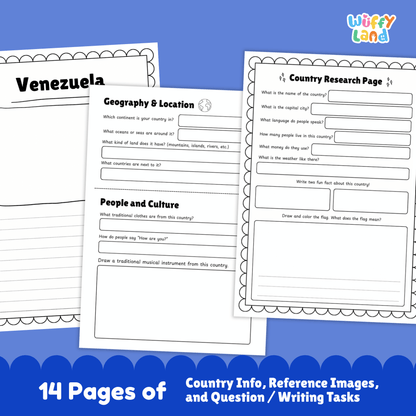 VENEZUELA Country Research Project | Printable Geography Worksheets