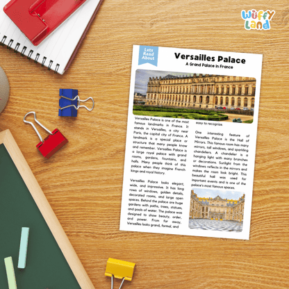 Versailles Palace Landmark Reading Passages and Comprehension Worksheets