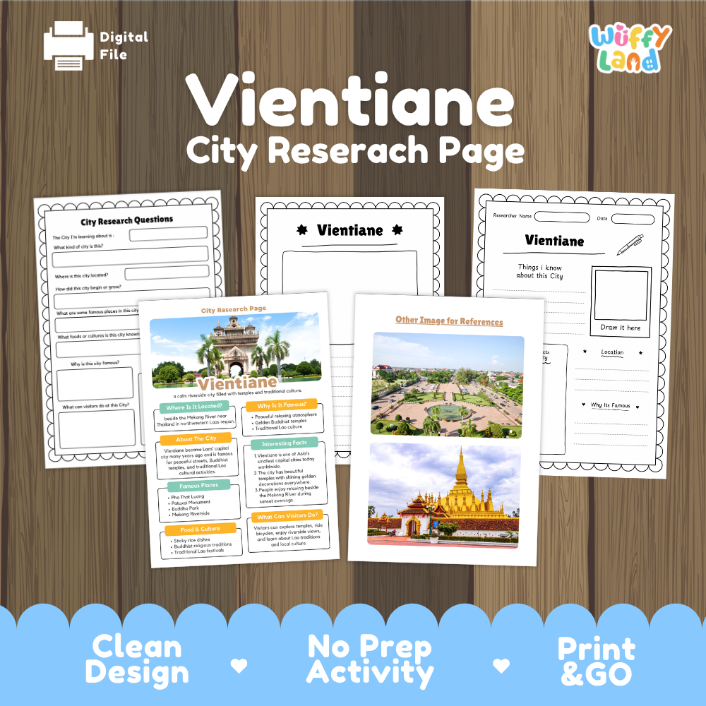 Vientiane City Research Page Worksheets and Fact Sheet Activity