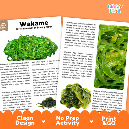Teacher answer key page showing complete question solutions for wakame reading comprehension practice