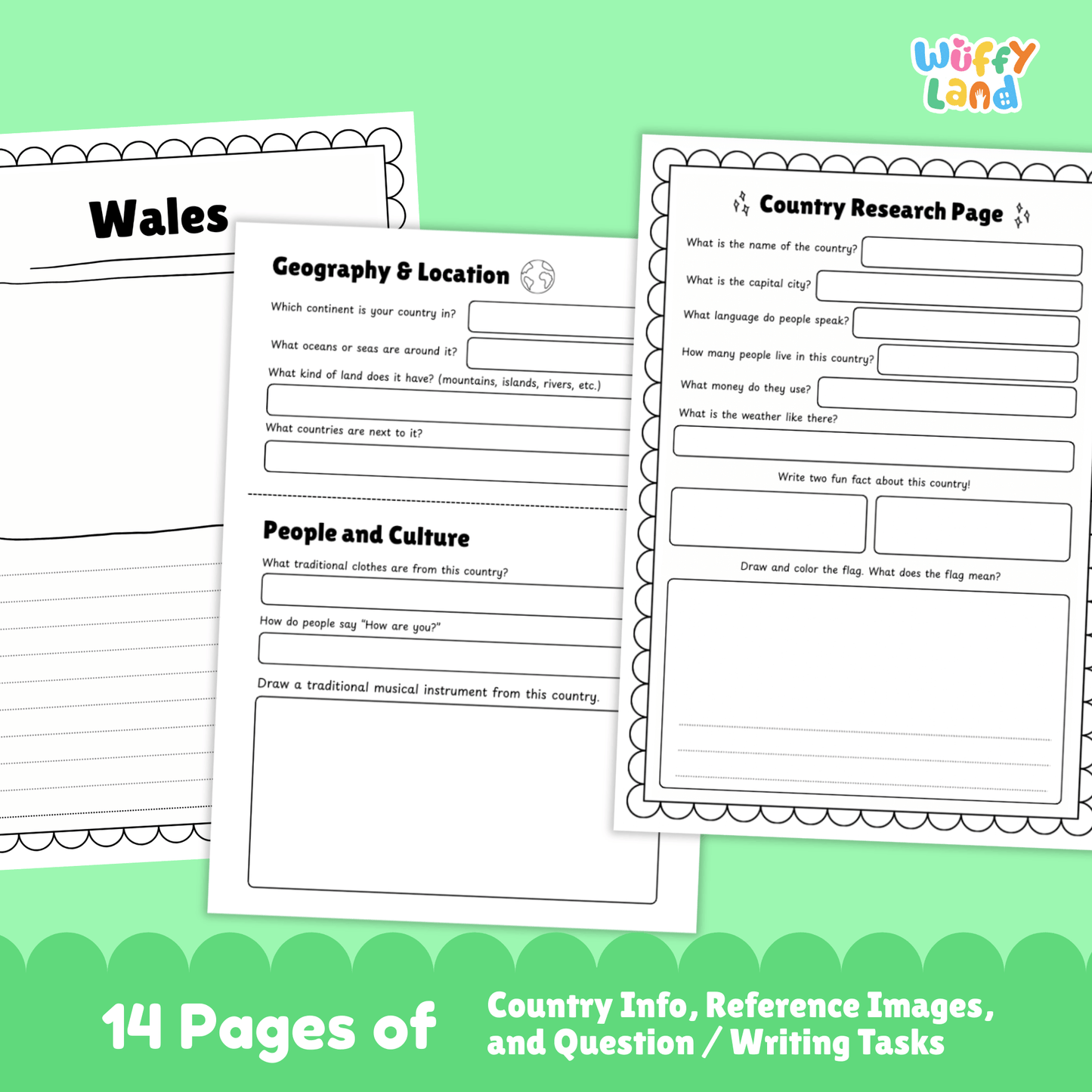 Wales Country Study | Europe Geography Research Project & Worksheets