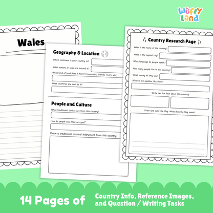 Wales Country Study | Europe Geography Research Project & Worksheets