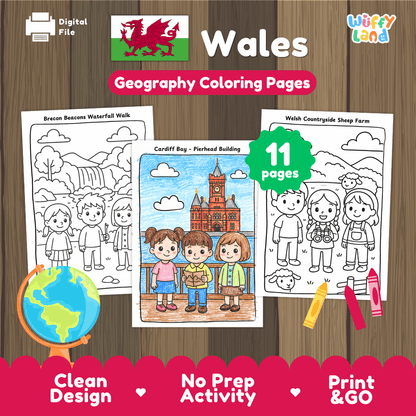 Wales Geography Coloring Pages Worksheets