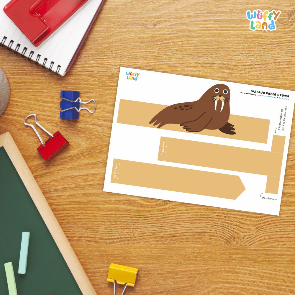 Walrus Crown Arctic Ocean Animal Hat Printable Craft Activity Headband Cutouts