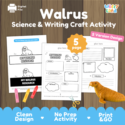 Walrus Science and Writing Craft Activity Worksheets
