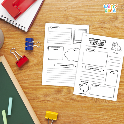 Walrus Science and Writing Craft Activity Worksheets