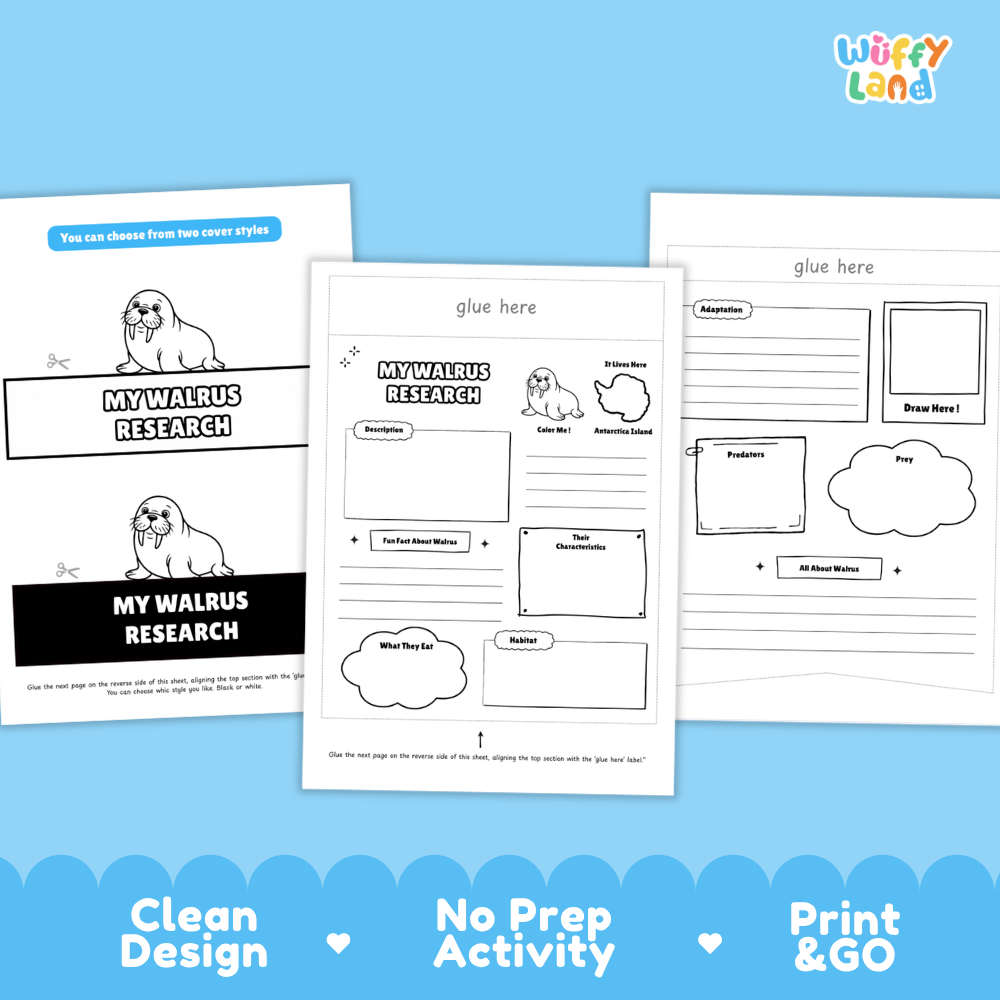 Walrus Science and Writing Craft Activity Worksheets