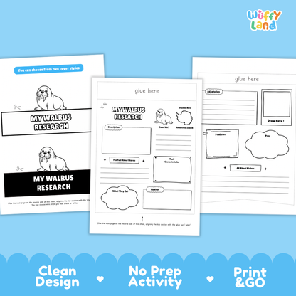 Walrus Science and Writing Craft Activity Worksheets