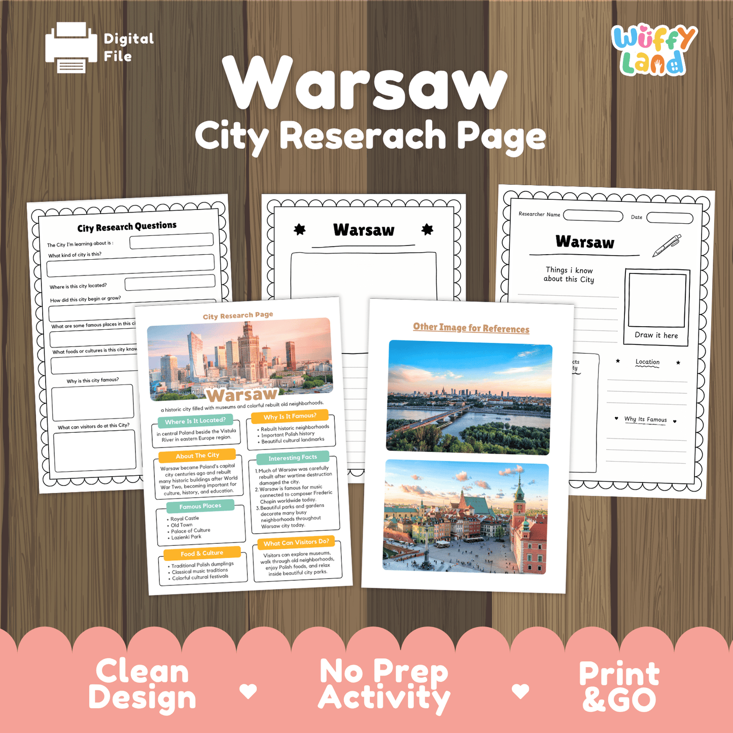 Warsaw City Research Page Worksheets and Fact Sheet Activity