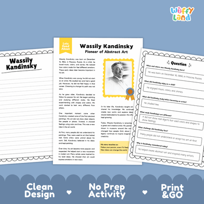 Wassily Kandinsky Biography Reading Passage and Writing Activity Worksheets