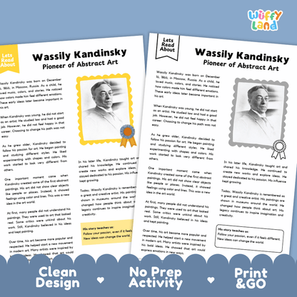Wassily Kandinsky Biography Reading Passage and Writing Activity Worksheets