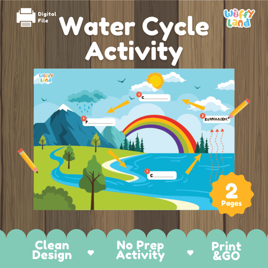 Water Cycle Activity for Kids - Interactive Science Printable PDF - Montessori Weather Learning