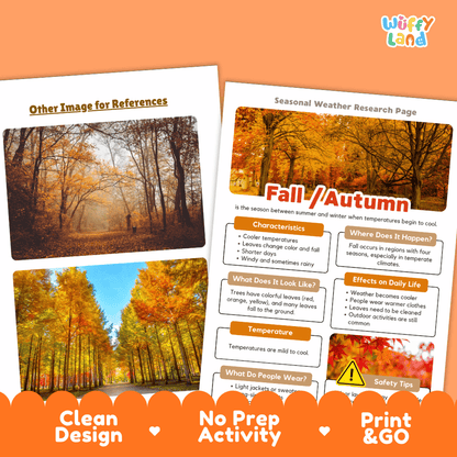 Fall Seasonal Weather Research Page Worksheets Weather Science Activity