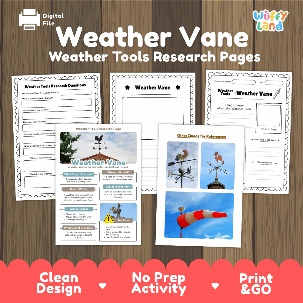 Weather Vane Weather Tools Research Pages Worksheets Weather Science Activity