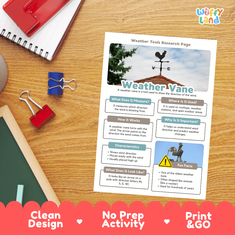 Weather Vane Weather Tools Research Pages Worksheets Weather Science Activity