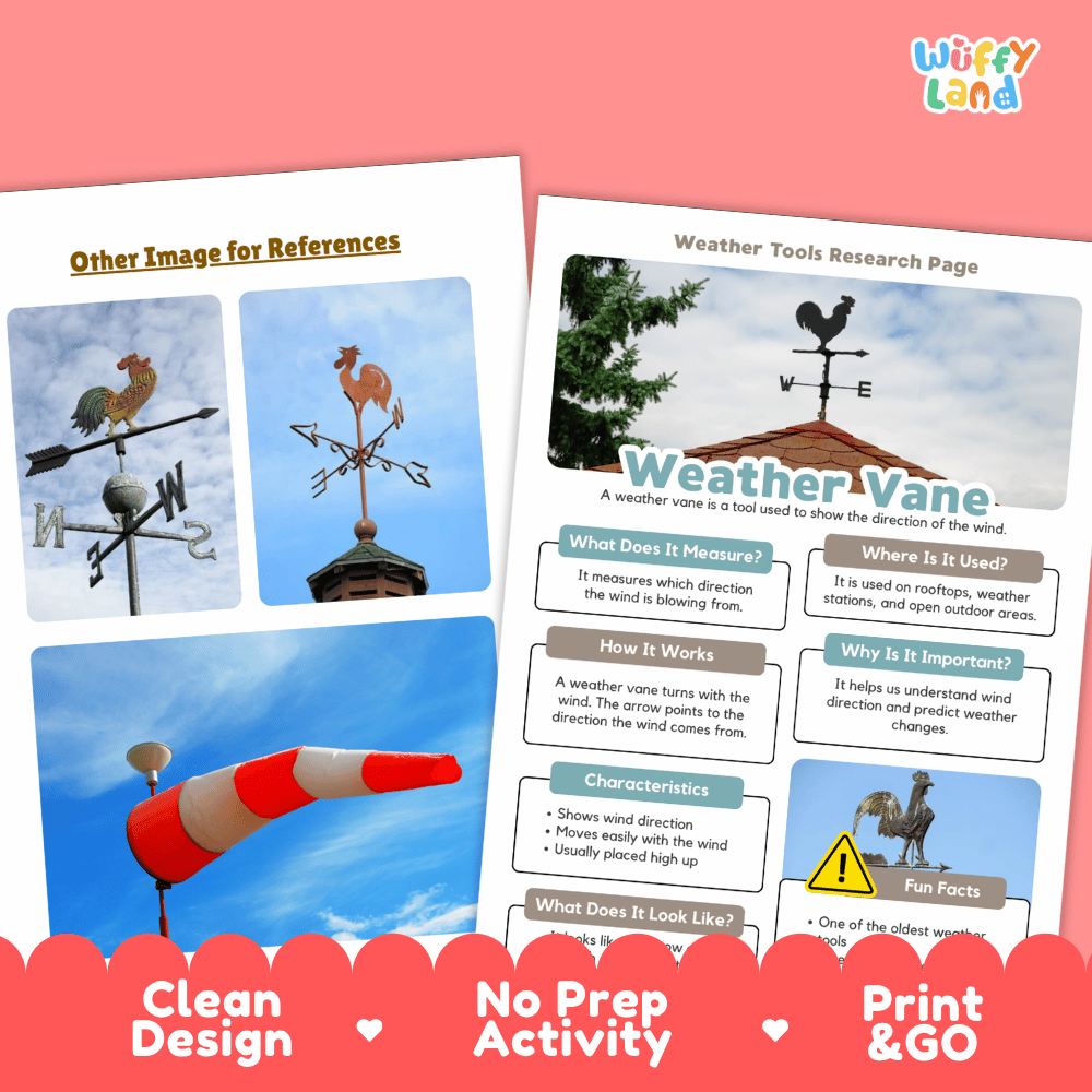 Weather Vane Weather Tools Research Pages Worksheets Weather Science Activity