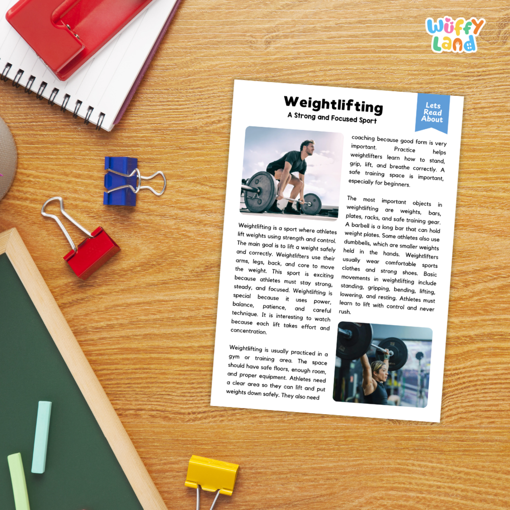 Weightlifting Sports Reading Passages and Comprehension Questions Worksheets