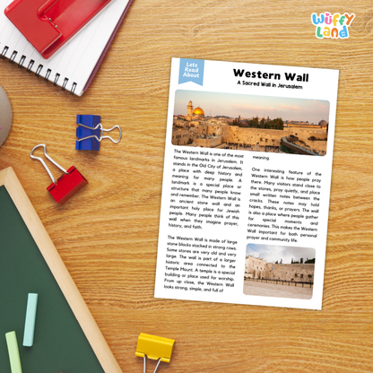 Western Wall Landmark Reading Passage and Comprehension Worksheets