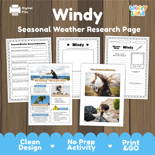 Windy Seasonal Weather Research Page Worksheets Weather Science Activity