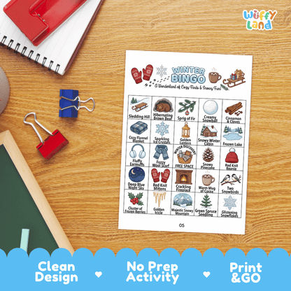 Winter BINGO Games Printable Seasonal Activity Cards