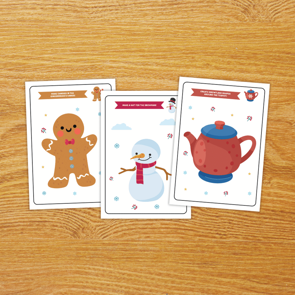 Winter Playdough Mats Fine Motor Activity Worksheets