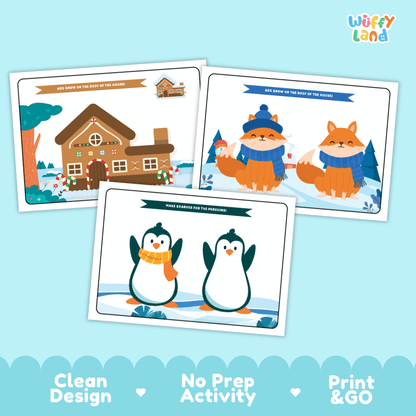 Winter Playdough Mats Fine Motor Activity Worksheets