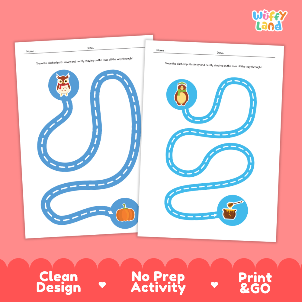 Winter Tracing Worksheet Fine Motor Line Tracing Activity Pages