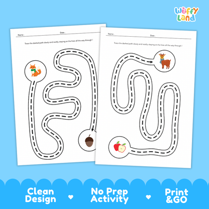 Winter Tracing Worksheet Fine Motor Line Tracing Activity Pages