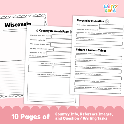 Wisconsin State Research Project Worksheets and Activity Pages