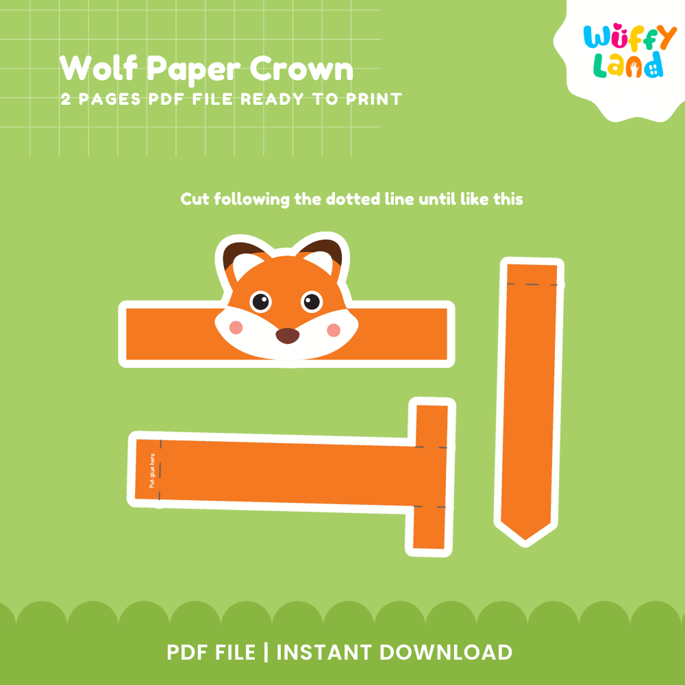 Wolf Paper Crown Craft Printable Activity Worksheets