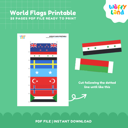 World countries and flags learning cards featuring Canada, Brazil, Austria, South Korea, Belgium, New Zealand and more