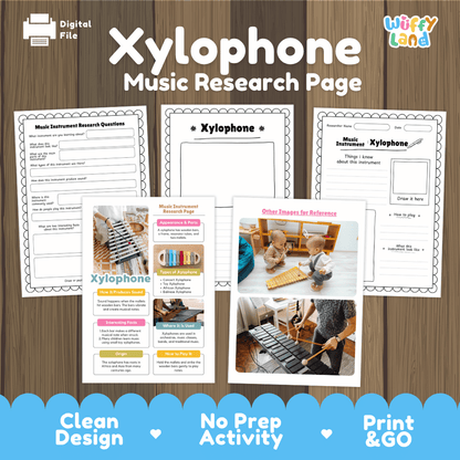 Xylophone Music Research Page Worksheets