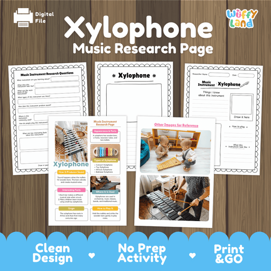 Xylophone Music Research Page Worksheets