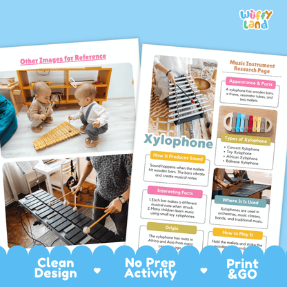 Xylophone Music Research Page Worksheets