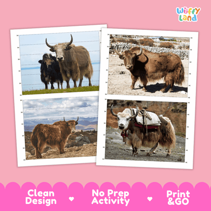Yak Cut and Match Activity Worksheets | Animal Puzzle Printables