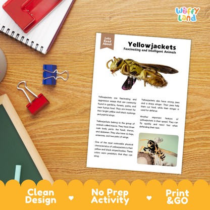 Yellowjackets Reading Passage and Comprehension Questions Worksheets with Answer Key