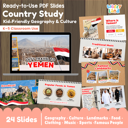 Yemen Country Study Kid Friendly Geography & Culture PDF Slides