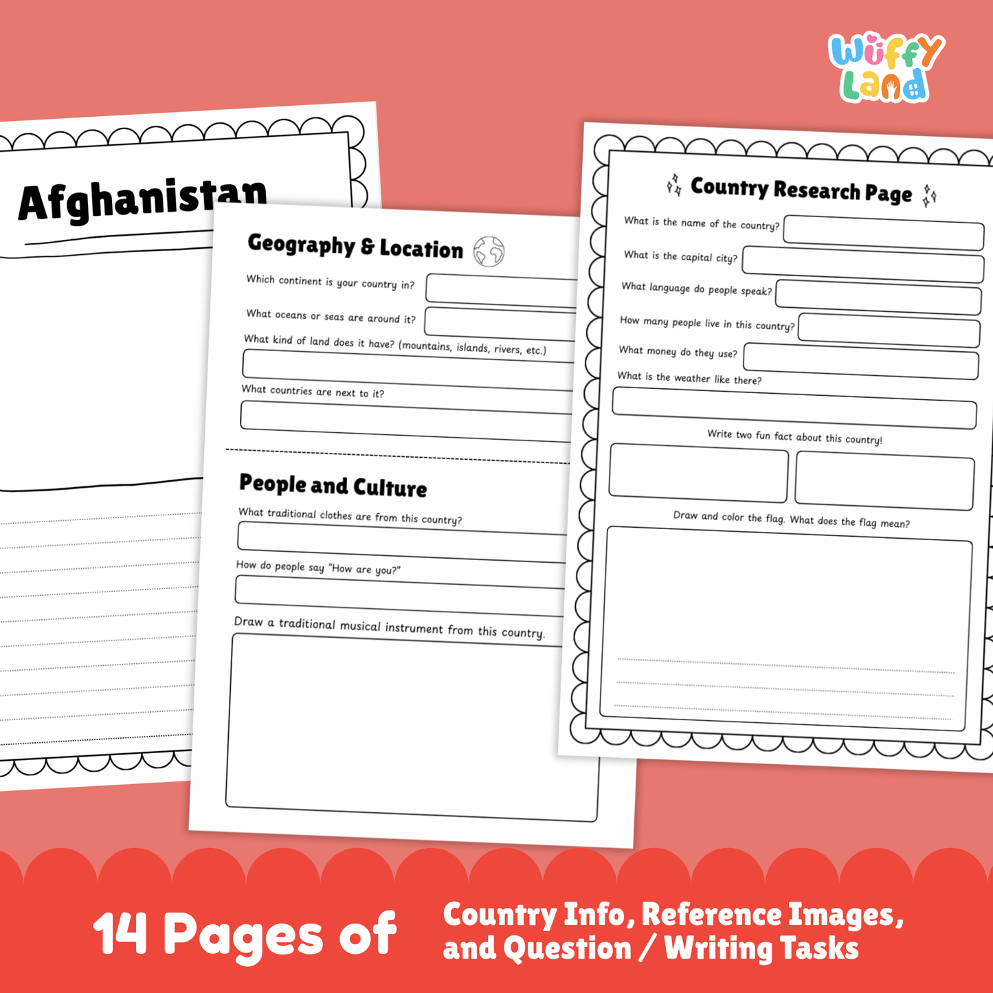 AFGHANISTAN Country Research Project | Geography, Culture, Landmarks, Worksheets