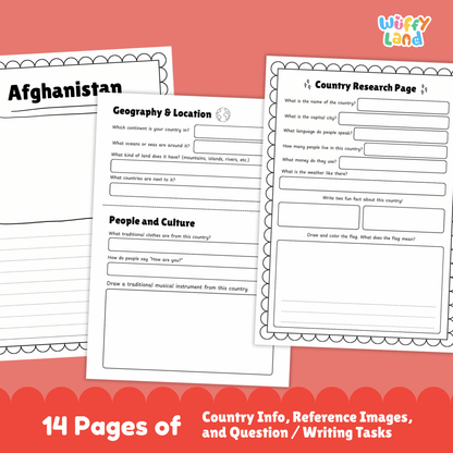 AFGHANISTAN Country Research Project | Geography, Culture, Landmarks, Worksheets