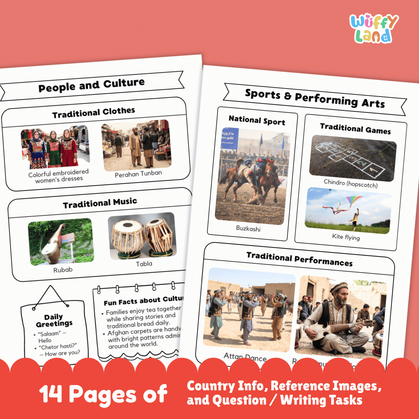 AFGHANISTAN Country Research Project | Geography, Culture, Landmarks, Worksheets