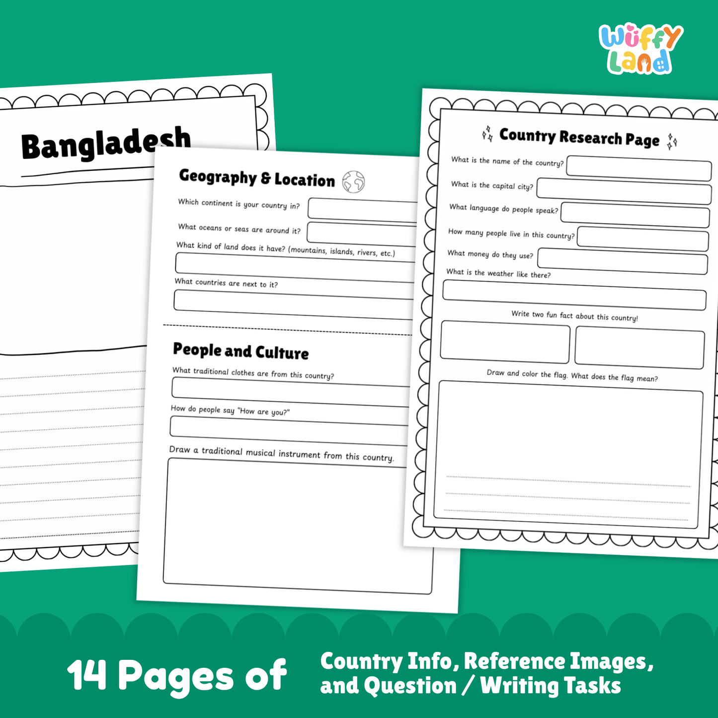 BANGLADESH Country Research Project | Geography, Culture, Landmarks, Worksheets
